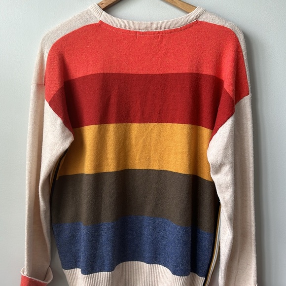 Skies Are Blue color block wool blend lightweight sweater M - Picture 8 of 8